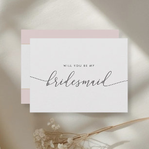 Roze en Gouden Hart Bruidsmeisje Uitnodiging Voors Briefkaart