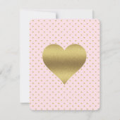 Roze en Gouden Hart Polka Dot Douche Bruidsfeest Kaart (Voorkant)