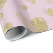 Roze en gouden harten cadeaupapier (Rol Hoek)
