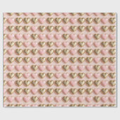 Roze en gouden harten cadeaupapier (Vlak)
