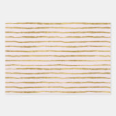 Roze en gouden harten en lijnen inpakpapier vel (Voorkant)