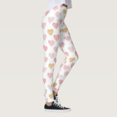 Roze en gouden harten patroon leggings (Rechts)