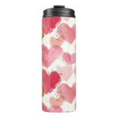 Roze en Gouden Harten Thermische Tumbler Thermosbeker (Voorkant)