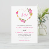 Roze en gouden harten Valentijn bruiloft Kaart (Staand voorkant)