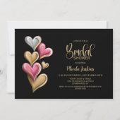 Roze en Gouden Hartjes Bruidsfeest Kaart (Voorkant)