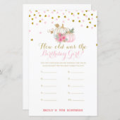 Roze en gouden Herfst Birthday Game, pompoen (Voorkant / Achterkant)