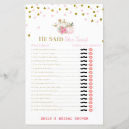 Roze en gouden Herfst Vrijgezellenfeest, pompoen