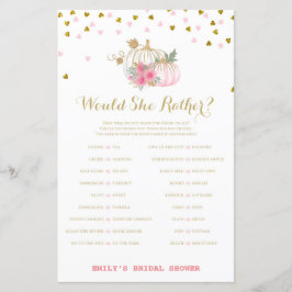 Roze en gouden Herfst Vrijgezellenfeest, pompoen