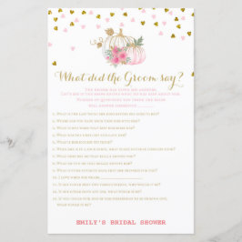 Roze en gouden Herfst Vrijgezellenfeest, pompoen