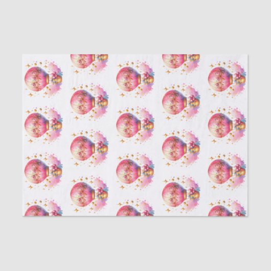 roze en gouden heteluchtballonnen tissuepapier (Voorkant)
