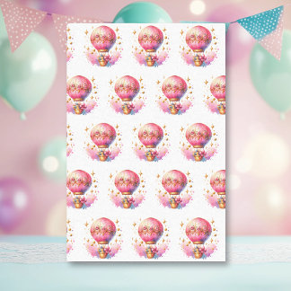  roze en gouden heteluchtballonnen tissuepapier