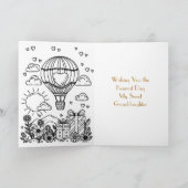  roze en gouden heteluchtballonnen Verjaardag Kaart (Binnen)