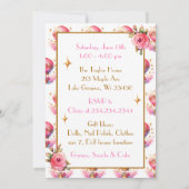  roze en gouden heteluchtballonnen Verjaardag Kaart (Achterkant)