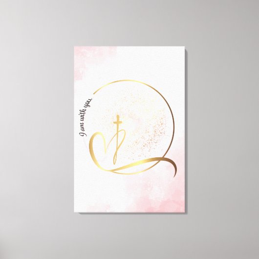 Roze en gouden I am Stretted Canvas Print (Voorkant)
