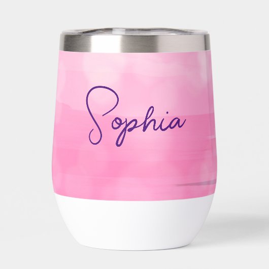  Roze en Gouden Ice Cream Cone Gepersonaliseerd (Achterkant)