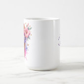 Roze en Gouden Ice Cream Cone Gepersonaliseerd Koffiemok (Center)