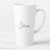  Roze en Gouden Ice Cream Cone Gepersonaliseerd Latte Mok (Rechts)