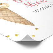 Roze en Gouden Ijs Bridal Shower Poster (Hoek)