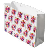 Roze en gouden ijs Gouden Verjaardag Groot Cadeauzakje (Achterkant Gekanteld)