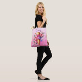 roze en gouden ijsco bloemig tote bag (Op model)