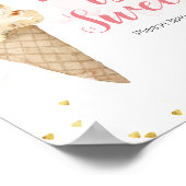 Roze en Gouden Ijsliefde is Zoete Bord Poster (Hoek)