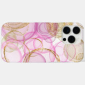 Roze en gouden inkt cirkel patroon Case-Mate iPhone case (Achterkant (horizontaal))