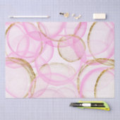 Roze en gouden inkt cirkel patroon tissuepapier (Craft)