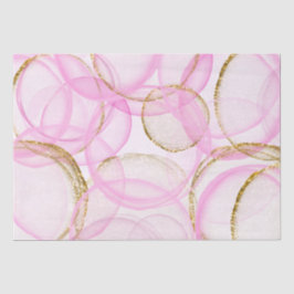 Roze en gouden inkt cirkel patroon tissuepapier