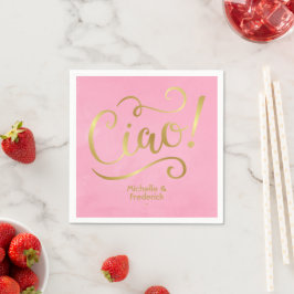 Roze en gouden Italiaans Servet