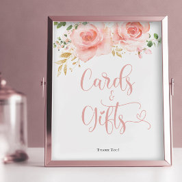 Roze en gouden Kaarten en cadeautjes Foto Afdruk