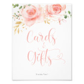 Roze en gouden Kaarten en cadeautjes Foto Afdruk (Voorkant)