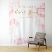 Roze en gouden kalligrafie Scriptfoto's Prop Backd Wandkleed (In situ)