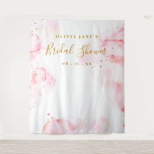 Roze en gouden kalligrafie Scriptfoto's Prop Backd Wandkleed