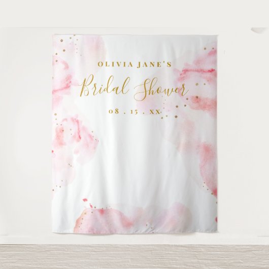 Roze en gouden kalligrafie Scriptfoto's Prop Backd Wandkleed (Voorkant)