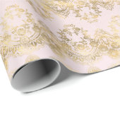 Roze en Gouden Kant Cadeaupapier (Rol Hoek)