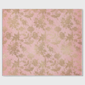 Roze en gouden kant cadeaupapier (Vlak)