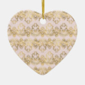 Roze en Gouden Kant Keramisch Ornament (Voorkant)