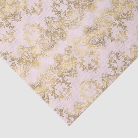 Roze en Gouden Kant Tissuepapier (Detail)
