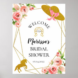 Roze en Gouden Kentucky Derby Welkomstbord Poster