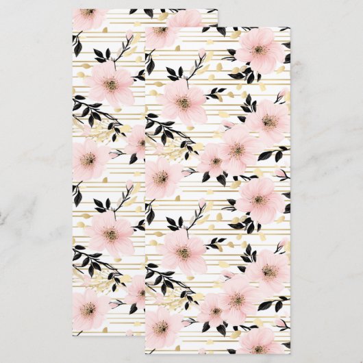 Roze en gouden kersenbloesem Bladwijzer (Voorkant / Achterkant)