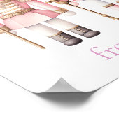Roze en Gouden Kerst Notenkraker Poster (Hoek)