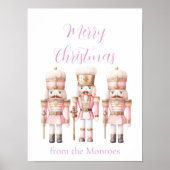 Roze en Gouden Kerst Notenkraker Poster (Voorkant)
