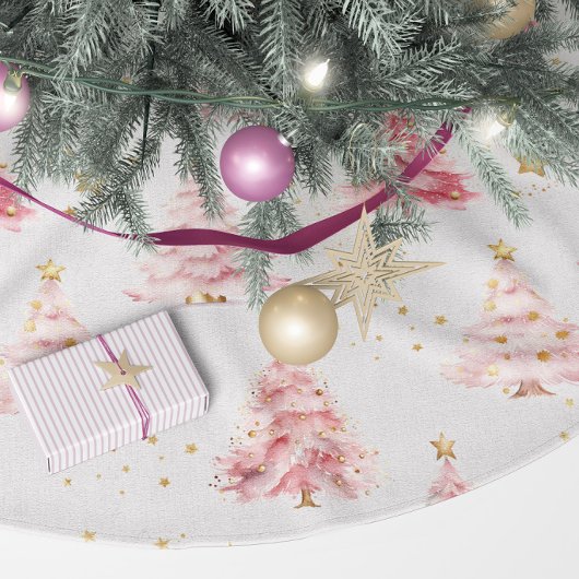 Roze en Gouden Kerstbomen Kerstboom Rok