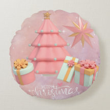 Roze en gouden kerstboom en sterren