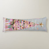 Roze en gouden kerstboom met impasto lichaamskussen (Voorkant)