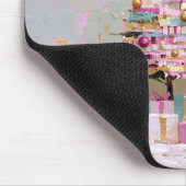Roze en gouden kerstboom met impasto muismat (Hoek)