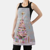 Roze en gouden kerstboom met impasto schort (Insitu)