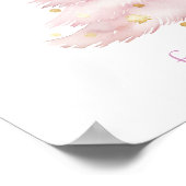 Roze en Gouden Kerstboom Poster (Hoek)