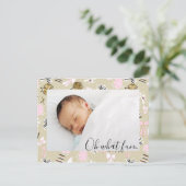 Roze en gouden kerstcadeautjes Foto-Briefkaart Feestdagenkaart (Staand voorkant)