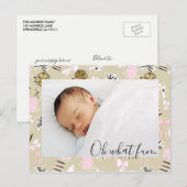 Roze en gouden kerstcadeautjes Foto-Briefkaart Feestdagenkaart (Voorkant / Achterkant)